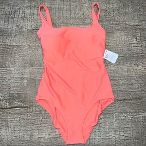 Lululemon waterside square neck one piece swimsuit in raspberry cream size 10